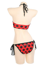 Officially Licensed Miraculous Ladybug Costume Bikini Set | Women's Red and Black Two-Piece Swimsuit - Women M