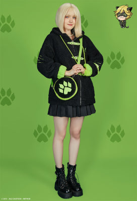 Officially Licensed Miraculous Cat Noir Costume 'Claws Out' Hooded Jacket | Women's Fleece Jacket for Daily Wear - S/M