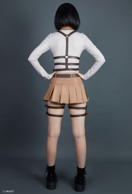 Official Licensed Attack on Titan Cosplay Survey Corps Polo+Skirt Set Costume - Women L