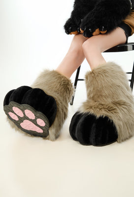 Plush Furry Boots Fursuit Costume Paw Shoes Halloween Accessories - #1