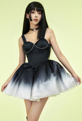 Sparkle Homecoming Prom Black Dress Women Ruffle Mesh Party Short Cocktail Dresses - Women L