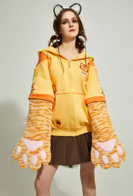 Micotaku Dizzy Tiger Paw Hoodie Unisex Hoodie Daily Wear - S/M