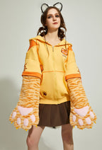 Micotaku Dizzy Tiger Paw Hoodie Unisex Hoodie Daily Wear - S/M
