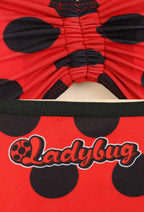 Officially Licensed Miraculous Ladybug Costume Bikini Set | Women's Red and Black Two-Piece Swimsuit - Women XL