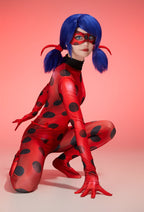 Officially Licensed Miraculous Ladybug Cosplay Costume Screen Print Jumpsuit for Halloween Costume - Women S