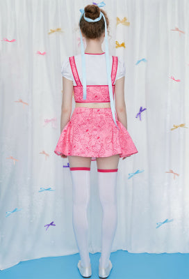 [Officially Licensed] Strawberry Shortcake × Micotaku Pink Corset Top and Skirt Set - Women XL