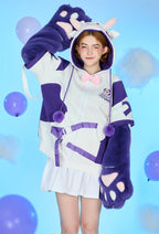 [Officially Licensed] Goodnight Pajamals Cow Momo Paw Hoodie - L/XL