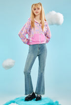 Officially Licensed Winx Club Zip-up Hoodie Adorable Pink Short-length Hoodie - Women XL