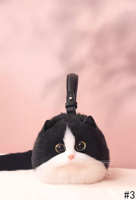 Faux Fur Cat Shoulder Bag Various Cat Types Design Bag Medium Size - #1