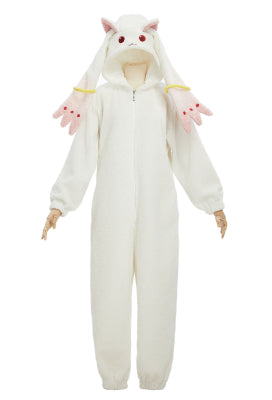 Officially Licensed Puella Magi Madoka Magica Cozy Kyubey Jumpsuit Pajamas - S/M