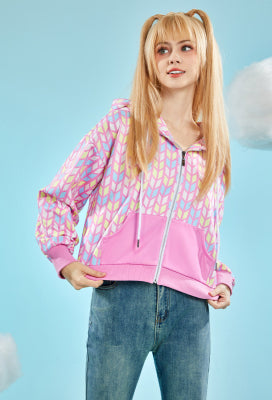 Officially Licensed Winx Club Zip-up Hoodie Adorable Pink Short-length Hoodie - Women M