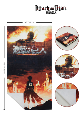 Official Licensed Attack on Titan Bath Towel Soft & Absorbent