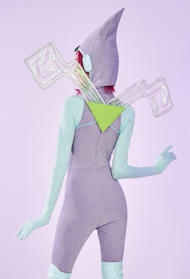 Officially Licensed Winx Club Tecna Cosplay Halloween Fairy Costume | Light Purple Bodysuit with Fairy Wings and Hat - Women L