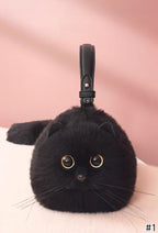 Multicolor Stylish Plush Cute Cat Bag Versatile Simulated Cat Shoulder Bag Medium Size - #2