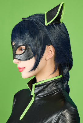 Officially Licensed Miraculous Ladynoir Cosplay Costume | Black Stretch Jumpsuit for Halloween Costume - Women XL