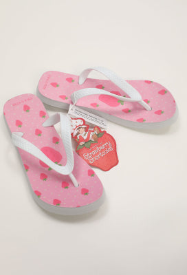 [Officially Licensed] Strawberry Shortcake x Micotaku Strawberry Printed Pink Flip Flops - S