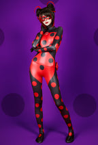 Officially Licensed Miraculous Shadybug Cosplay Costume | Jumpsuit for Halloween Costume - Women M