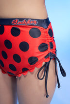 Officially Licensed Miraculous Ladybug Costume Bikini Set | Women's Red and Black Polka Dot Swimsuit - Women L