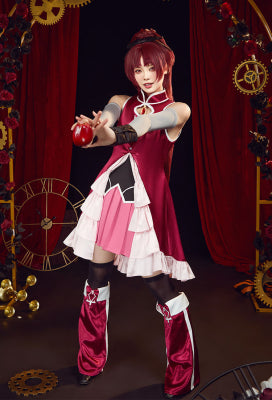 Officially Licensed Puella Magi Madoka Magica Costume Kyoko Sakura Cosplay Battle Dress Set - Women S