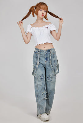 Micotaku Loose Fit Casual Denim Jeans - Women XL