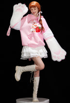 [Officially Licensed] Strawberry Shortcake x Micotaku Strawberry Marshmallow Furry Paw Hoodie - L/XL