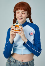 [Officially Licensed] Strawberry Shortcake x Micotaku Blueberry Cheese Cake Zipped Hoodie - Women L